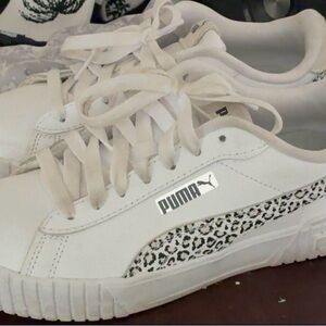 PUMA Women's White Sneakers with Animal Print